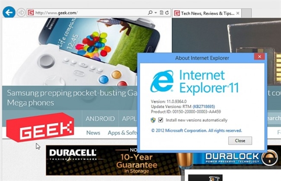 Bản chính thức IE 11 cho Windows 7 đã phát hành