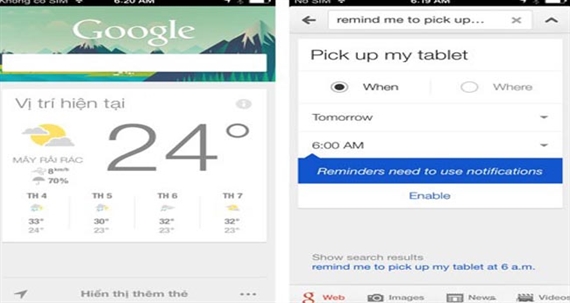 Google Now phiên bản mới cho iOS tự động nhắc nhở