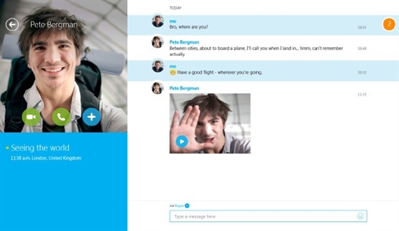 Nhắn tin video với Skype trên Windows 8