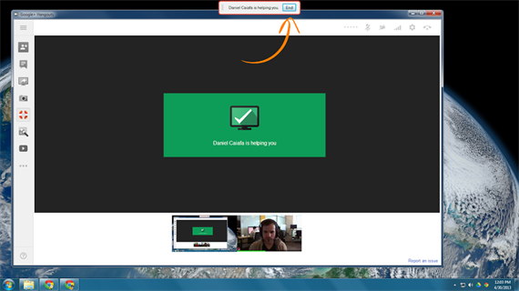 Chat Hangout điều khiển máy tính từ xa