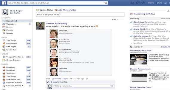 Facebook chuyển sang giao diện mới