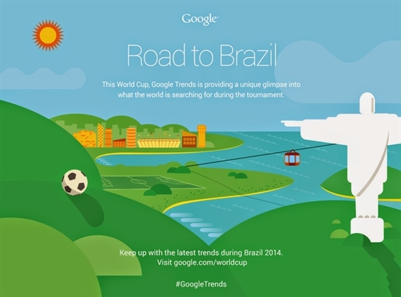 Theo dõi World Cup 2014 dễ hơn với Google