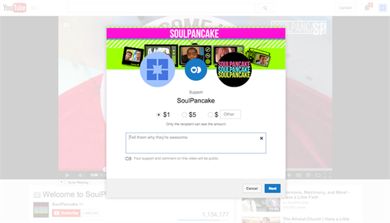 YouTube thêm tính năng tặng tiền cho tác giả video