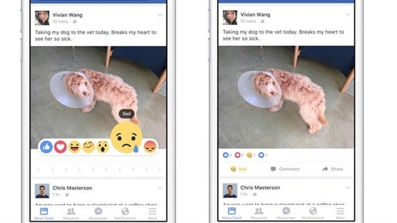 Facebook: Bên cạnh nút “Thích”, nay đã có thêm 6 biểu tượng cảm xúc