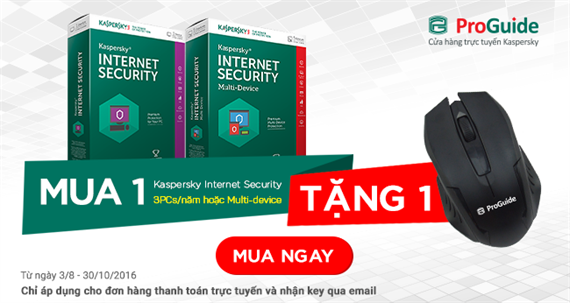 Tưng bừng khuyến mại Mua 1 Tặng 1 với phần mềm Kaspersky