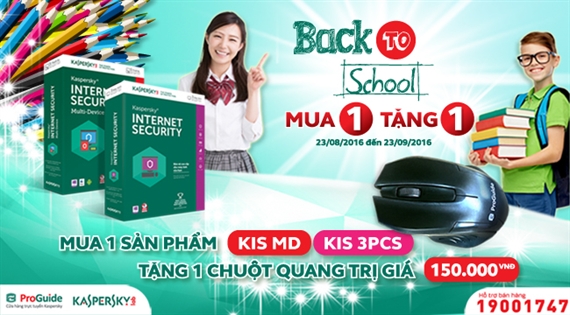 Ưu đãi mùa tựu trường, Kaspersky khuyến mại Mua 1 Tặng 1